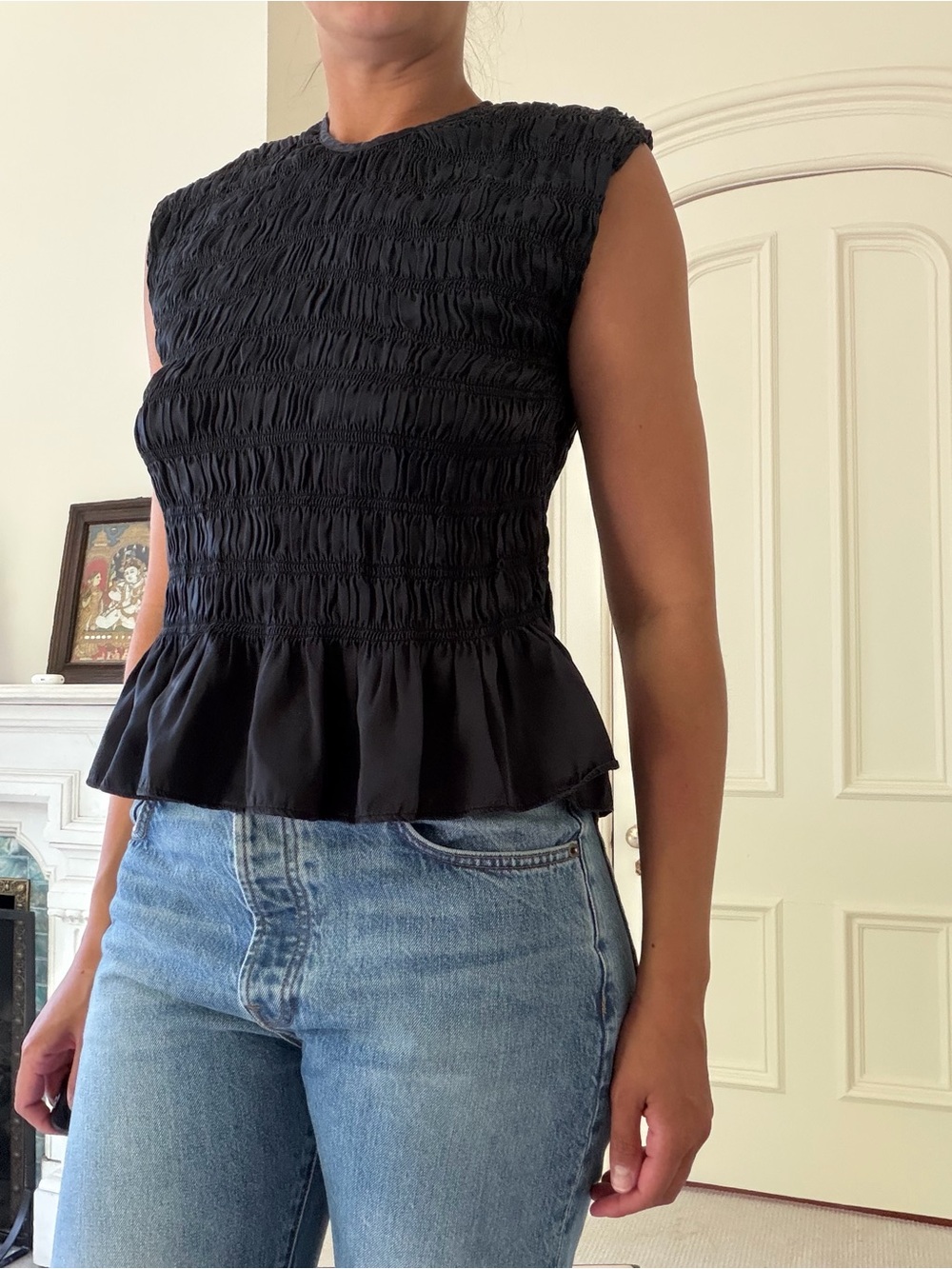 M. Patmos smocked silk top